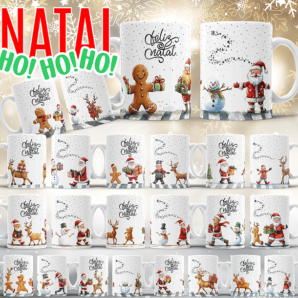 23 Artes para Caneca Natal Hohoho Arquivo Editável
