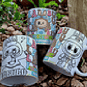 8 Artes para Caneca Labubu Caneca Colorir Arquivo Editável