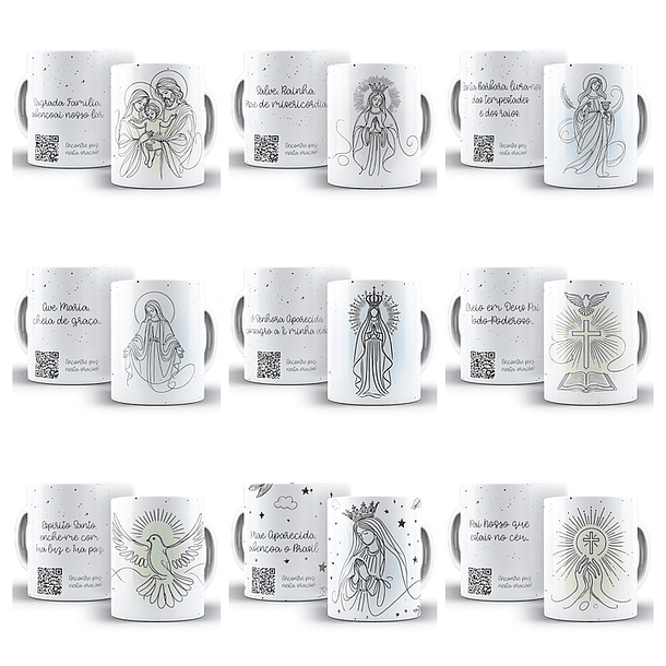 18 Artes para Caneca Religiosa Religião Cristã Arquivo Editável