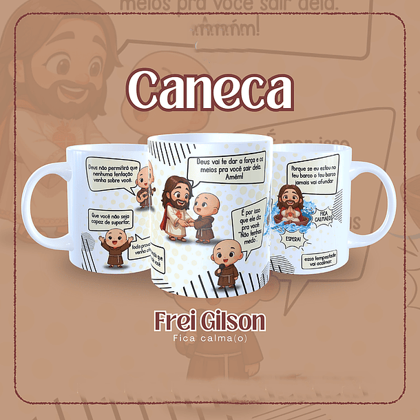 Artes Caneca Frases Espirituais Fica Calmo Frei Arquivo em Jpg
