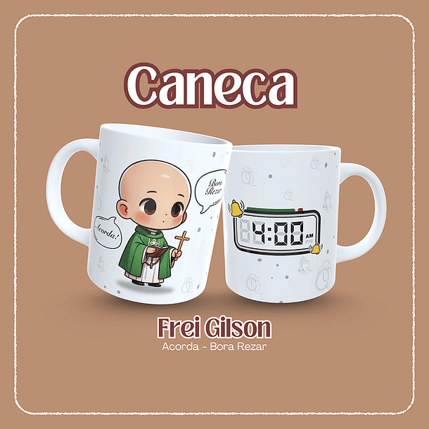 Artes Caneca Acorda Bora Rezar Arquivo Editável