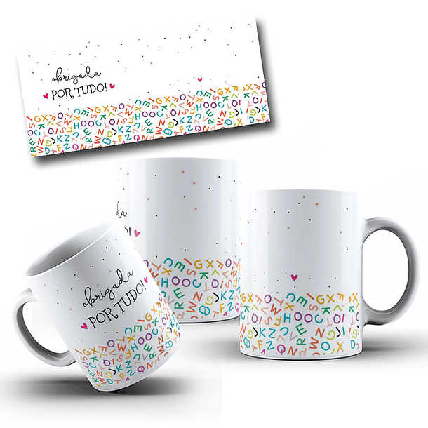 Artes Caneca Obrigado por Tudo Arquivo em Jpg
