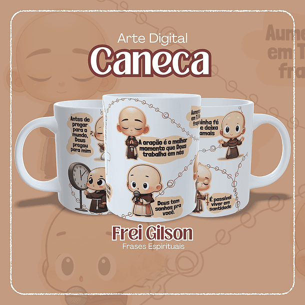 Artes Caneca Frases Espirituais Frei Arquivo em Jpg
