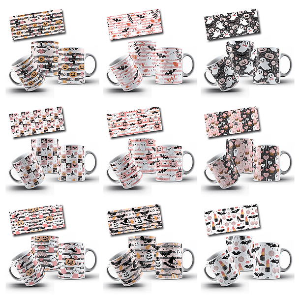 18 Artes para Caneca Halloween Arquivo em Jpg