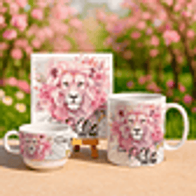 6 Artes para Caneca Xicara e Azulejo Leão de Judá Filha Do Rei Arquivo Editável