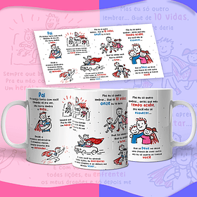 Arte Caneca Pai… Onze vidas Versão Pai de Casal Filhos Arquivo em Png