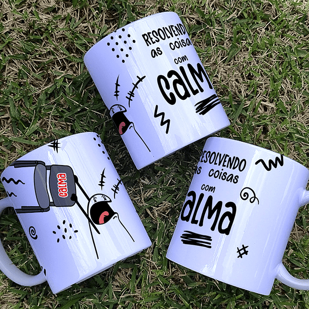 Arte Caneca Resolvendo as coisas com Calma Cadeirada Arquivo em Jpg