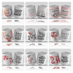 22 Artes para Caneca Dia dos Namorados Arquivo em Jpg