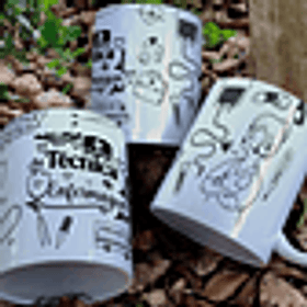 3 Artes Caneca Tecnico de Enfermagem Arquivo Editável