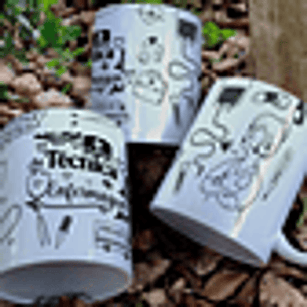 3 Artes Caneca Tecnico de Enfermagem Arquivo Editável