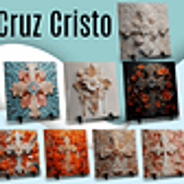 16 Artes para Caneca e Azulejo Cruz Cristo em 3d Arquivo em Jpg