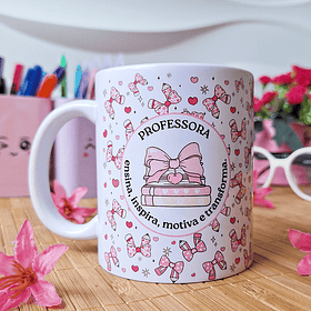 Arte Caneca Professora ensina, inspira, motiva e transforma Arquivo em Png