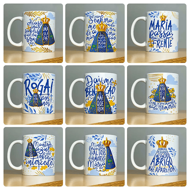 36 Artes para Caneca Camisa e Azulejo Nossa Senhora Aparecida Arquivo em Png 3