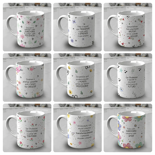 20 Artes para Canecas Minimalista Dia do Professores Arquivo Editável 2