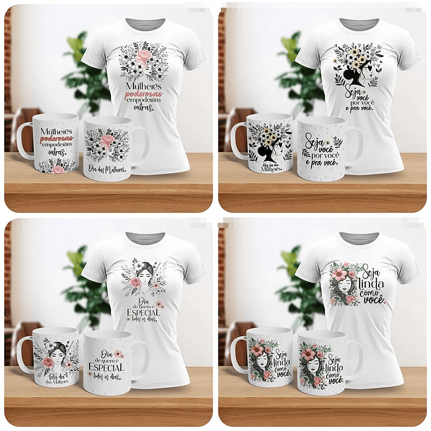 10 Artes para Caneca e Camisa Dia das Mulheres Arquivo Editável 1