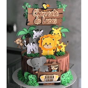 Arquivo De Corte Topo De Bolo Safari Camadas 