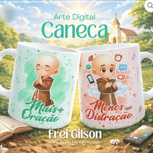 Arquivo Caneca Frei Gilson 22 Mais Oração, Menos Distração