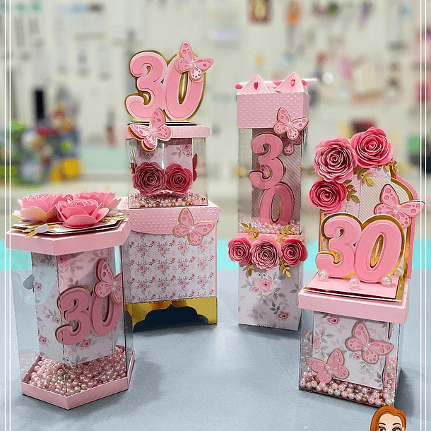 Arquivo de Corte Vetrine Floral 30 anos