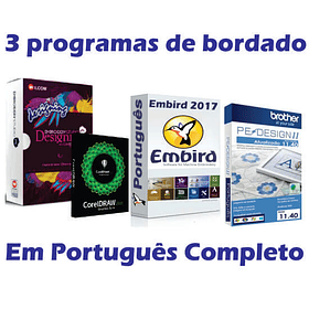 3 Programas Wilcom E4.2h + Embird 2017 BR - Pedesign1