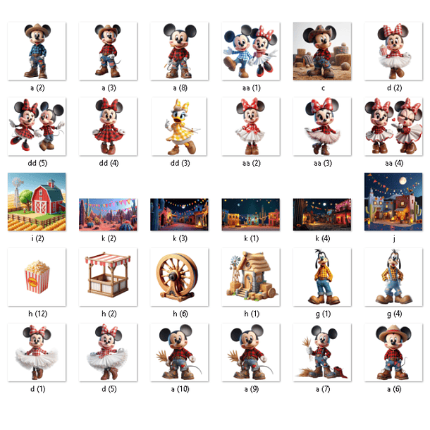 Kit Digital Mickey Fazendinha 3d Arquivo em Png 3