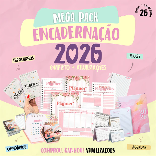 Agendas Encadernação 2026 Completo + Atualizações Inclusa 1
