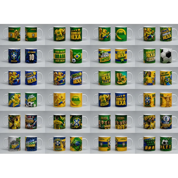Kit Exclusivo com 24 Artes para Canecas da Copa do Mundo EM 3D 1
