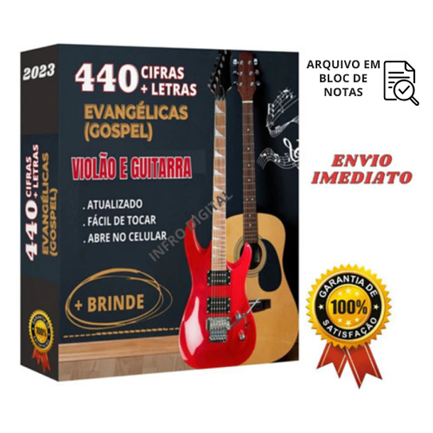 4.400 Cifras Gospel Para Violão E Guitarra + Brinde Envio Já 1