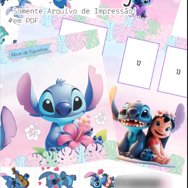 Arquivo Àlbum Figurinhas Stitch