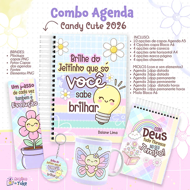 Arquivo Combo Agenda Candy Cute 2026