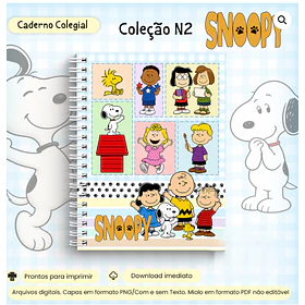 Arquivo Coleção Snoopy N2 Caderno Colegial