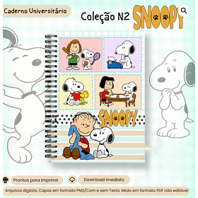Arquivo Coleção Snoopy N2 Caderno Universitário