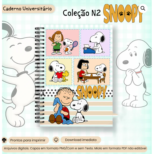 Arquivo Coleção Snoopy N2 Caderno Universitário