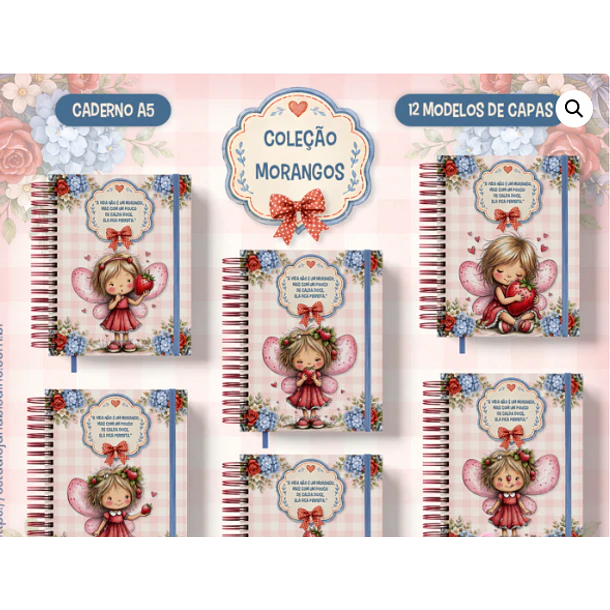 Arquivo Caderno A5 Coleção Morangos – 12 em 1