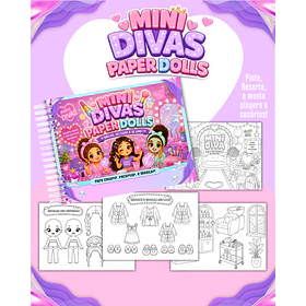 Arquivo Paper Dolls Para Colorir Mini Divas