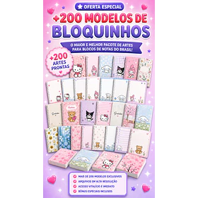 Arquivo Bloquinho Pacote de Artes +200 Modelos