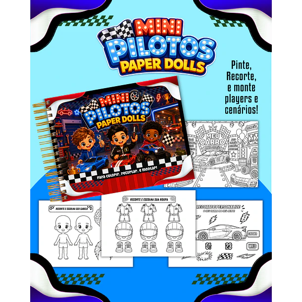 Arquivo Paper Dolls Para Colorir Carros