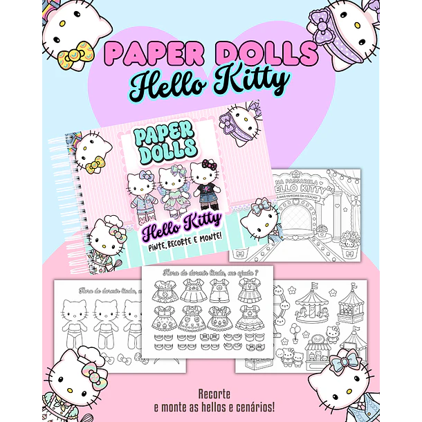 Arquivo Encadernação Paper Dolls Hello Kitty