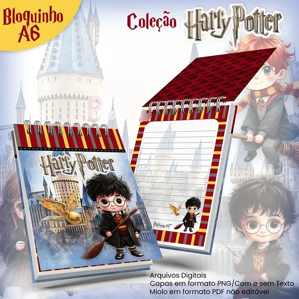Arquivo Bloquinho A6 Coleção Harry Potter