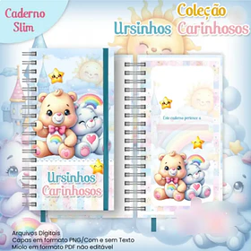 Arquivo Caderno Slim Coleção Ursinhos Pooh