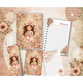 Arquivo Encadernação Coleção Menina Floral