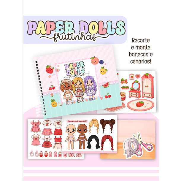 Arquivo Encadernação Pack Paper Dolls Colorida