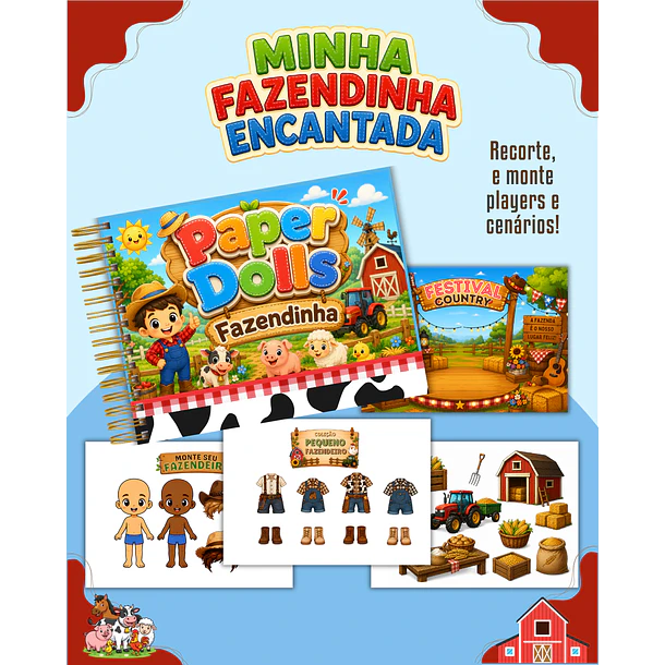 Arquivo Paper Dolls Fazendinha Menino