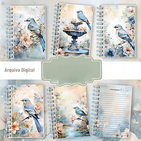Arquivo Encadernação Coleção Bird - Passarinho Azul