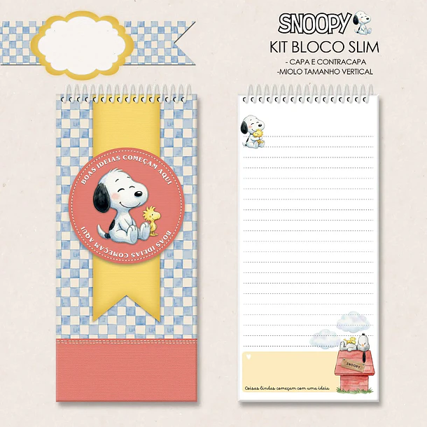 Arquivo Encadernação Bloco Slim Snoopy