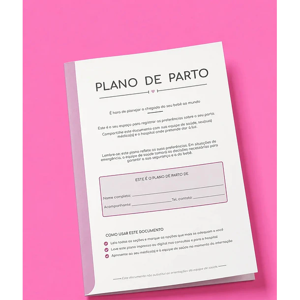 Arquivo Encadernação Plano de Parto