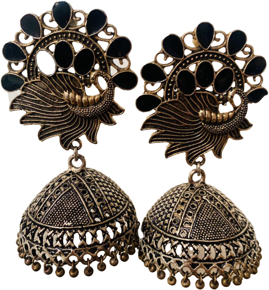 Aro Pavo Real Jhumka plumas distintos colores
