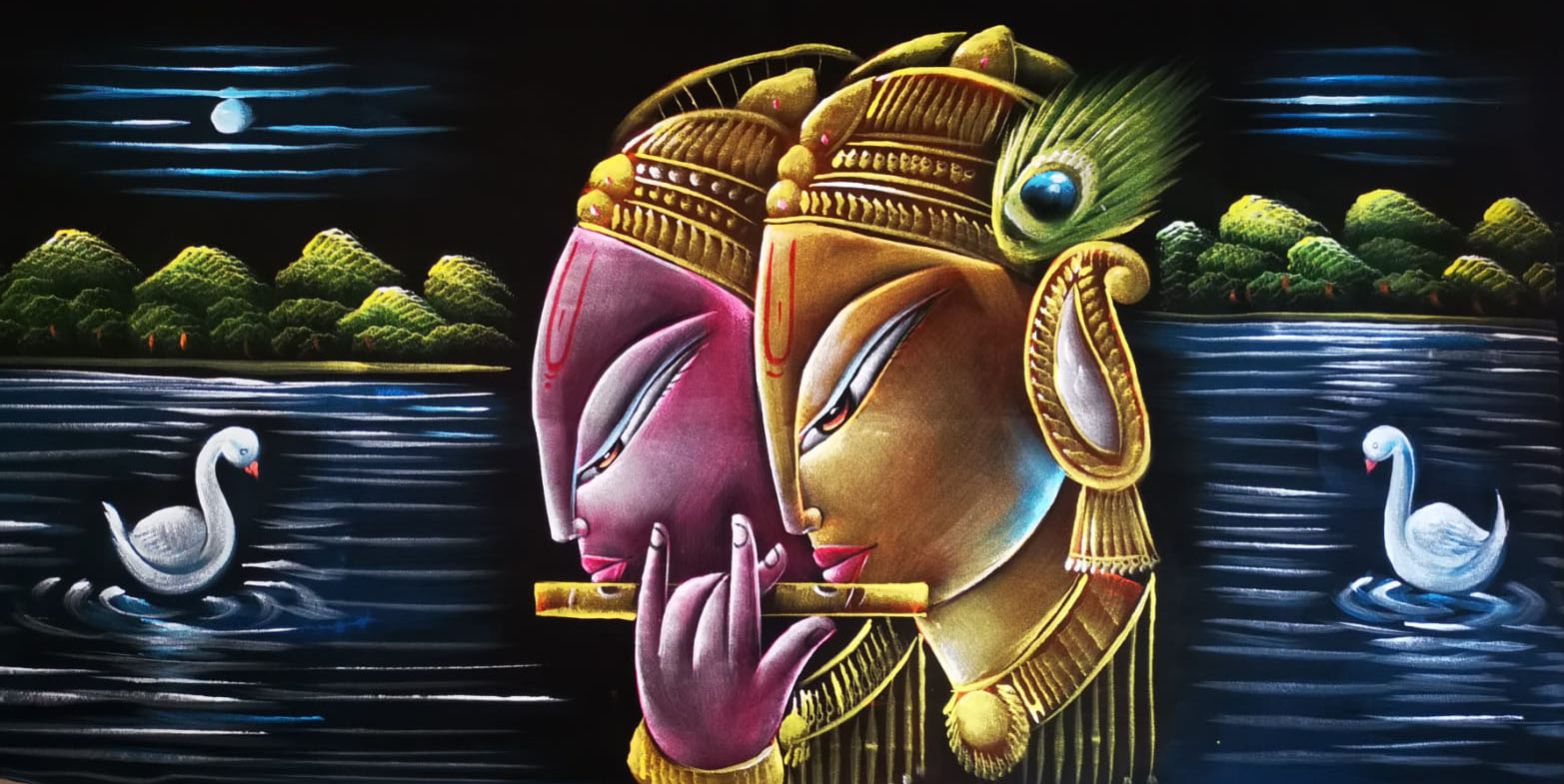 Lienzo Radha Krishna Rostros