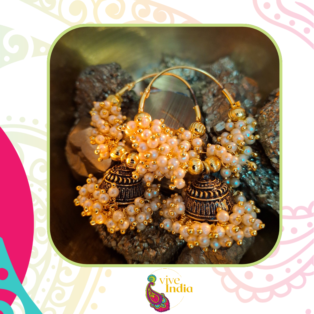 Aros Argollas con perlitas-Jumkas