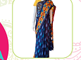 Saree mix de colores base azul