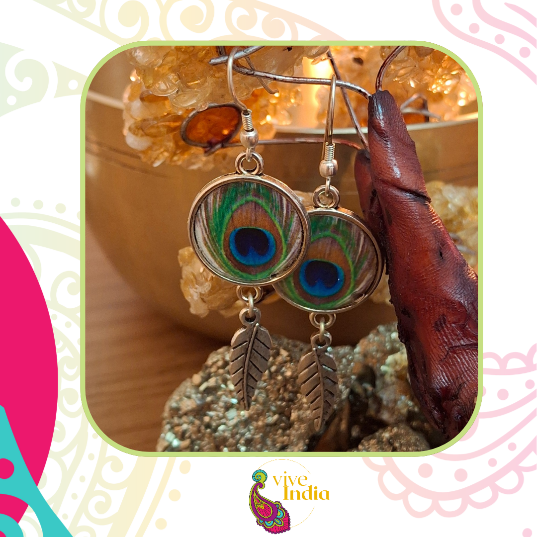 Aros Pluma de Pavo Real
